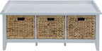 Retro Vintage Bench W/Storag, for Entryway Living Room Bedroom