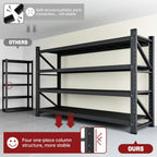 RAVIGIN 5000LBS Storage Shelves,71" W Garage Shelving Heavy Duty Metal Adjustable Garage Shelves, Shelving Units Industrial Shelving for Warehouse,71" W x 24" D x 70" H,Black