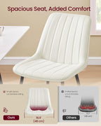 VASAGLE Dining Chairs Set of 4, Upholstered Kitchen Chairs, Synthetic Leather, Max. Load 264 lb, Steel Legs, Curved Backrest, for Dining Room, Cloud White and Ink Black ULDC090WH02-2J