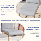 YUNDREAM Modern Marble Dining Table Set for 4,White Gold 63'' Dining Table with Chrome Plated X-Shaped Frame and LightGrey Leather Dining Chairs,Easy Assemble,Kitchen Table and Chairs for Dining Room