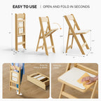 VINGLI Resin Folding Chairs with Cushion, Foldable Plastic Chair with Comfortable Padded Seats, Perfect for Event Party Indoor Outdoor, Natural, 1 PC