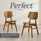 Alaterre Furniture Calais Dining – Mid Century Modern Set of 2 Dining Chairs – Solid Wood Chair Set with Minimalist Design for Dining Room or Kitchen (Warm Pecan Finish)