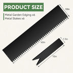 6PCS 10 inch Steel Landscape Edging Kit - 40" L x 10" H Each (20ft Total) Galvanized Steel Edge for Lawn Yard- No-Dig Hammer-in Heavy Duty Metal Edging Border with 6 Clips…