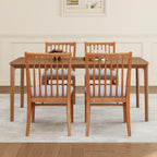 Wood Dining Chairs Set of 2, Upholstered Farmhouse Dining Room Chair, Chenille Armless Side Chair with Solid Rubberwood Legs, Rustic Wooden Kitchen Chair for Kitchen/Living Room, Grey