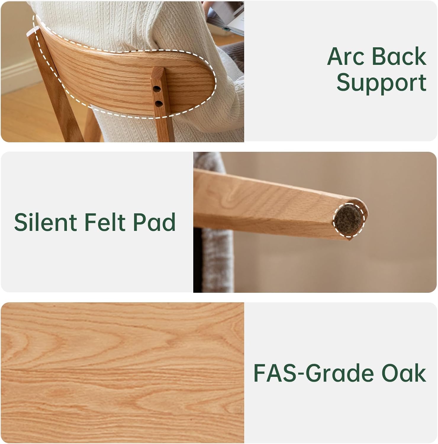 31"-47" Foldable Dining Table and Chairs Set for 4, Solid Wood Extendable Kitchen Table with Oak Wood Legs, Space-Saving Dinner Tables for Living Room, Kitchen(Original, 1table+4cushion chairs-YA)