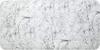 3pc Occasional Table Set with Tempered Glass and Metal Base | Includes 1 coffee table and 2 end tables with white marble print tempered glass tops