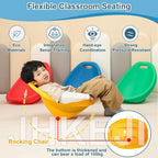 Rocker Chairs for Classroom, Portable Floor Seating with Back Support, Flexible Classroom Seating for Elementary, Plastic Reading Chair, Sensory Wobble Chair, Fun Scoop Egg Chair Indoor, (Green,2)