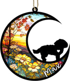 Personalized Dog Memorial, Custom Name Maltese Dog Christmas Ornament with Name, Custom Breeds, Pet Loss Light Catcher, Gifts for Lovers Loss of Pet Sympathy on Mothers Day Christmas