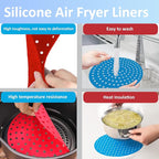 5 in 1 Accessories Kit for Air Fryer: Oil-proof Paper Liner, Silicone Liners, Oil Sprayer, Magnetic Cheat Sheet Set, Cookbook