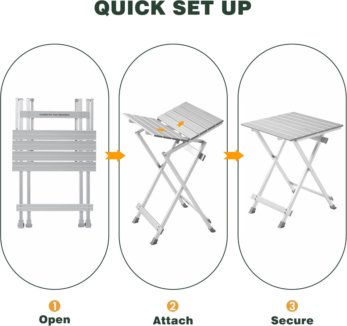 SUNNYFEEL Folding Camping Table - Lightweight Aluminum Portable Picnic Table for Cooking, Beach, Hiking, Travel, Fishing, BBQ, Indoor Outdoor Small Foldable Camp Tables