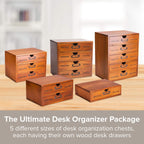 5-Piece Vintage Organization and Storage Set - Single Drawer, 2-Drawer, 3-Drawer, 4-Drawer & 5-Drawer Organizer Chests - Embroidery, Sewing, Arts and Craft Journaling - Stackable Modular Storage