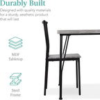 Best Choice Products 5-Piece Metal and Wood Indoor Modern Rectangular Dining Table Furniture Set for Kitchen, Dining Room, Dinette, Breakfast Nook w/ 4 Chairs - Gray