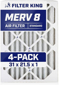 Filter King 31x21.5x1 Air Filter | 4-PACK | MERV 8 HVAC Pleated A/C Furnace Filters | MADE IN USA | Actual Size: 31 x 21.5 x .75"