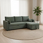 Ball & Cast 86" Sectional Sleeper Sofa Bed Pull Out Couches for Living Room | L Shaped Convertible Pull Out Sofa Bed with Reversible Storage Chaise and Side Pocket, 3-Seat Sofa for Small Space Apartment