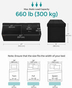 SONGMICS 43.3 Inches Folding Storage Ottoman Bench, Load 660 lb | Ottoman Foot Rest, Storage Chest, for Living Room, Entryway, Ink Black, MINOTA Collection ULSF077B01