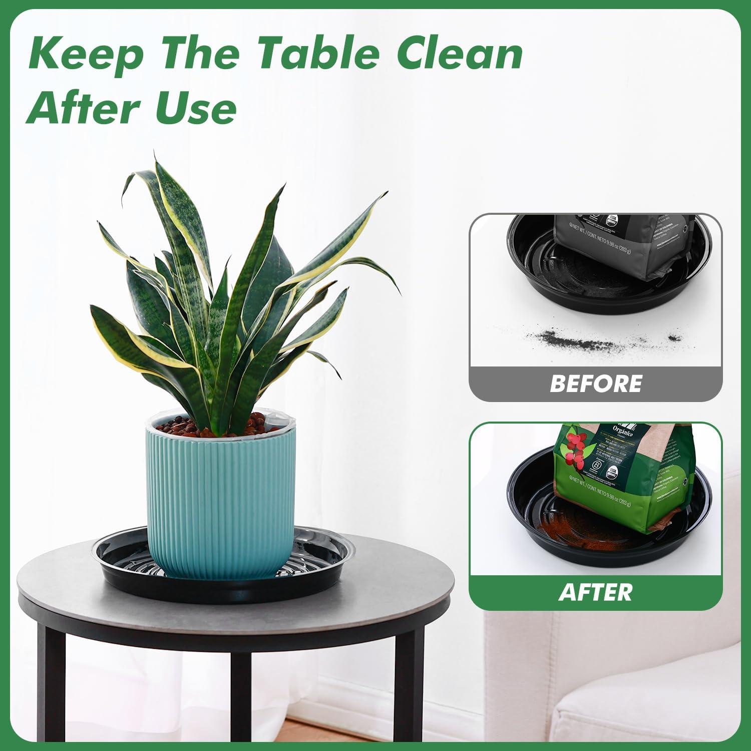 20 Pack 12 Inch Plant Saucer, Black Plant Saucers for Indoors Outdoors, Large Plastic Plant Saucer for Plant Pots Plant Water Catcher Tray, Flower Pot Saucers Bulk Plant Drip Trays for Potted Plants