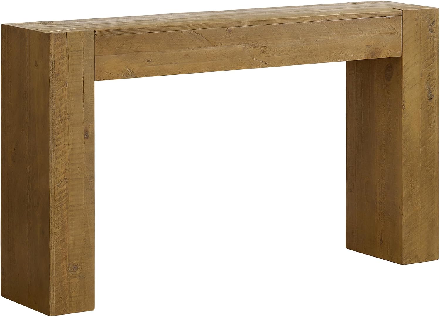 Alaterre Furniture Stockyard Solid Wood Console Table - 56 Inch Modern Farmhouse Entryway Table - Easy Assembly Living Room Furniture for Behind the Couch, Entryway, or Hallway (Oak)