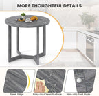 Giantex 36" Round Dining Table for 4, Kitchen Table with Wing-Shaped Base, Wood Grain Tabletop, 220Lbs Capacity, Coffee Tables for Dinette, Dinner, Dining Room, Living Room, Restaurant (Grey)