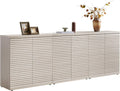 SICOTAS Buffet Cabinet with Storage Accent Sideboard Modern Credenza with Doors & Shelves Fluted Media Console Mid Century Coffee Bar Table for Living Room Kitchen Dining Room Hallway (3PCS)