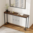 Giantex Industrial Console Table, 55" Narrow Entryway Table with H-Shaped Base & Spacious Tabletop, Behind Sofa Table for Small Spaces, Dining Room, Living Room, Bedroom, Entrance and Hallway