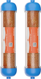 (2 Pack) Mixed Bed Ion Exchange Aquarium Filter Resin 0 PPM RO DI Refillable Housing, Compatible with 10" Reverse Osmosis Water Filtration Systems, for High TDS in Water