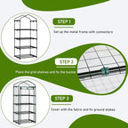Outvita Mini Greenhouse, Small PVC Plant Green House with 4 Tiers Rack, Shelf Clips, Roll-up Zipper Door, Gardening Supplies for Indoor Outdoor Seedling Frost Protection, 27"x19.6"x63" Transparent