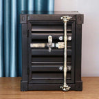 Gdrasuya10 Industrial Style End Table Bedside Table Side Table, Black Maritime Container Style Nightstand Table Storage Cabinet Multifunctional Iron Cabinet Organizer for Bedroom