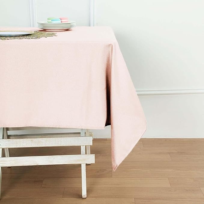Efavormart 54x54 Blush Wholesale Linens Seamless Polyester Square Linen Tablecloth for Wedding Banquet Party Restaurant