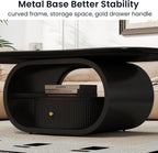 Irregular Cloud Coffee Table with Storage Drawer, Modern Center Tables