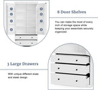 Merax 77” Pantry Cabinet, Kitchen Pantry Storage Cabinet with Drawers, Doors and Adjustable Shelves,Freestanding Buffet Cupboards Sideboard for Living Room and Dinning Room, White