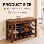 Shoe Rack Bench with Lift-Top Storage,3-Tier Shoe Storage Bench with Wooden Seat,550lbs Heavy Duty Entryway Bench for Hallway,Foyer,Front Door,Closet,Shoe Organizer Bench,39.4"