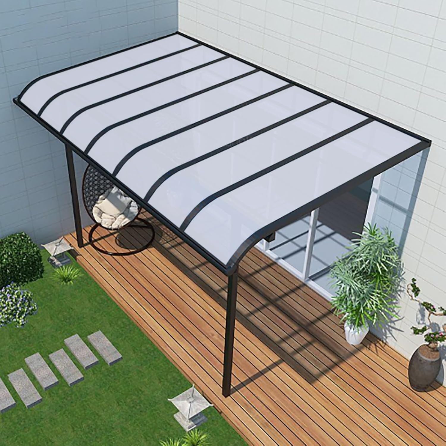 Daylighting Roof Panels Outdoor Sunshade Canopy Panels Greenhouse Panels Not Easy to Deform Easy to Assemble for Outdoor Shed Panels.(Milky White,2.62x6.6ft)