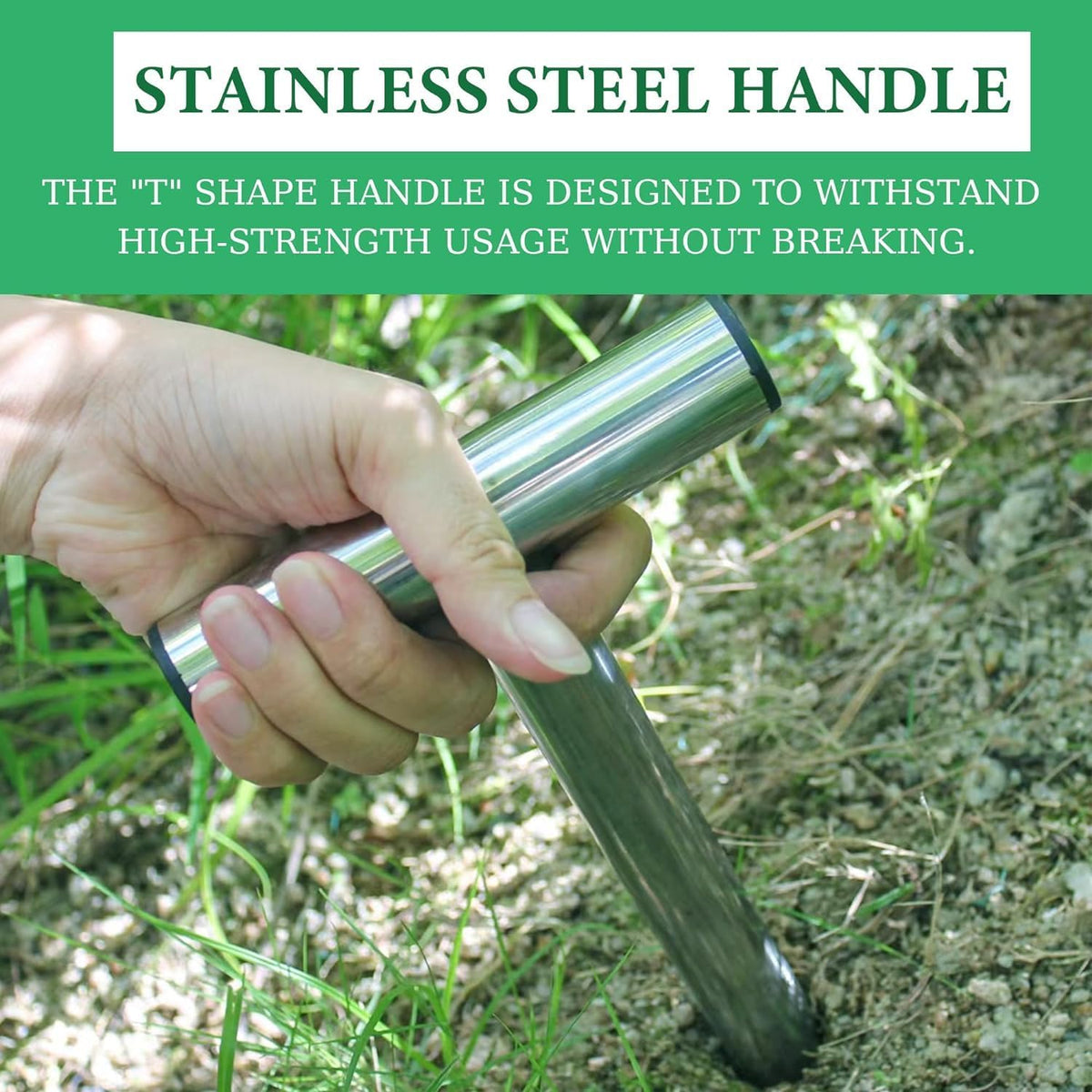 Hand Dibber, 10 Inch Stainless Seed Dibber, Hole Digger for Plant Labels Self Watering Stakes, Garden Planter Tools for Planting, Transplanting Plants, Digging