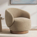 KISLOT Swivel Accent Chair Modern Round Barrel Armchair with Upholstered Performance Fabric for Living Room Bedroom Waitingroom,1 Box,Brown