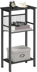 HOOBRO 15.7" Narrow Console Table for Small Space, 3 Tier Entryway Table with Adjustable Shelf, Behind Couch Table, Sofa Table, for Entryway, Hallway, Living Room, Black BB41XG01