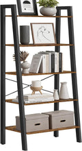 VASAGLE Ladder Shelf, Bookcase Book Shelf, Storage Shelves, 5-Tier, 22In