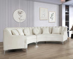 Legend Vansen Semicircle Modular Curved Velvet Sectional Sofa,141.34”Oversized Arc Sofa,Modern Cloud-Like Deep Seat Couch for Living Room Apartment Office Conference Space (2, Cream)