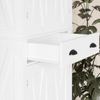 IRONCK Kitchen Pantry Storage Cabinet 72.6" H x 24" W, White | Freestanding Storage Cabinet with Barn Doors, Drawer, 4 Adjustable Shelves, Tall Snack Food Cabinet for Dining Room