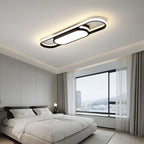 Tioolo Modern LED Linear Ceiling Lights Dimmable LED Ceiling Lamp with Remote Control 2.3ft Acrylic Flush Mount Ceiling Lighting Fixtures for Living Room Kitchen Dining Room (40W/3000-6500K/Black)