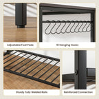 Giantex Kitchen Island with 3 Tier Storage Shelves, 48 Inch Baker Rack with Spacious Worktop, Industrial Kitchen Shelf, Sturdy Metal Frame, Easy Assembly (Gray & Black)