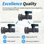 Rain Barrel Spigot Kit with PVC Bulkhead Fitting Adapter, 3/4" Rain Barrel Valve Diverter Kit for Water Tanks, Garden Barrels (2 Pack)