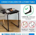 Table-Mate TV Tray Table | Portable Desk Folding Dinner Tray, Couch Table Trays for Eating Snack Food, Portable Laptop Desk, Bed Trays for Eating | Adjustable TV Trays with 3 Angles and Cup Holder