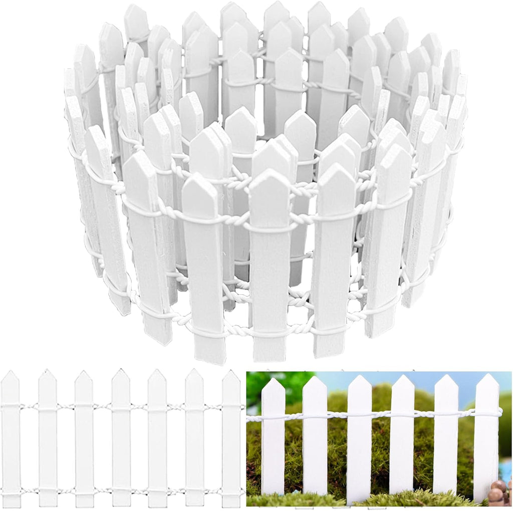 Miniature Fairy Garden Fence 35 Inches,Fairy Garden Accessories Outdoor Wood Picket Fence,DIY Flowerpot Decoration DIY Wood Picket Fence, Miniature Decoration Mini Ornament for Dollhouse