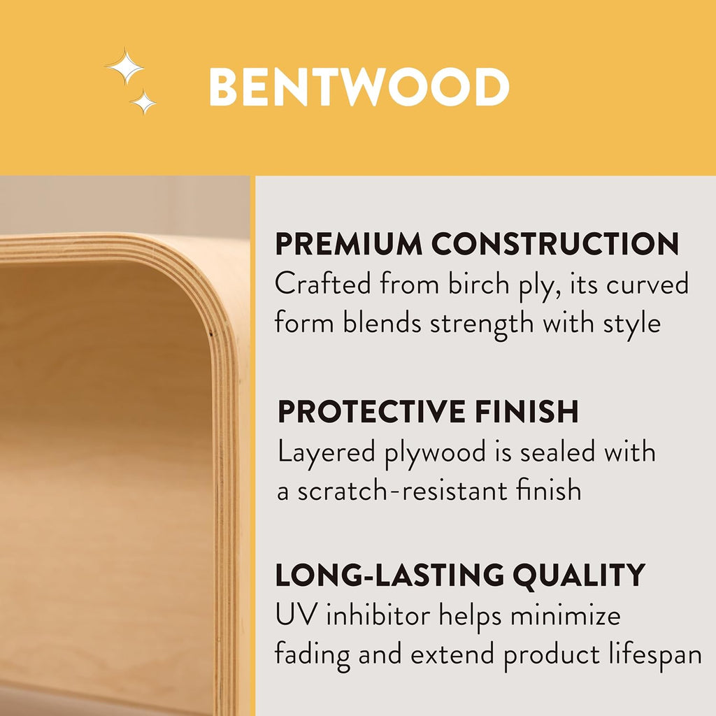 Back2School Express Bentwood Kids Table & Chairs Set, 5-Piece, Natural | Durable birch, GREENGUARD Gold Certified, 3-6 years, 74 lb seat capacity, flexible seating for crafts & play, classroom/home