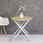 100% Solid Wood 23.5" W Round Folding Side Table for Dining, Patio, Living Room, No Assembly Required