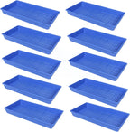 SUNPACK 10" x 20" Heavy Duty Mesh Plastic Seed Starting Tray, Blue, 2.3" (Pack of 10) - Ensures Water Drainage and Aeration, Perfect for Greenhouses or Indoor Gardening