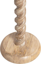 Kate and Laurel Willoughby Modern Wooden Spiraled Round Side Table, 15 x 15 x 24, Light Natural, Accent Pedestal End Table with Turned Base for Use as Indoor Plant Stand or Bedroom Nightstand Option