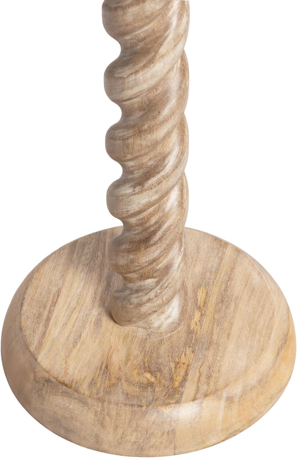 Kate and Laurel Willoughby Modern Wooden Spiraled Round Side Table, 15 x 15 x 24, Light Natural, Accent Pedestal End Table with Turned Base for Use as Indoor Plant Stand or Bedroom Nightstand Option