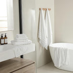 16-Piece Bath Towels Set, 100% Cotton Thick Soft Highly Absorbent Durable, Quick Dry, Bathroom Towels Set (4 Bath Towels, 4 Hand Towels, 8 Washcloths) - Perfect for Daily Use