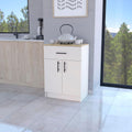 Kitchen Pantry with 2 Doors and 1 Drawer, Melamine and Particleboard | Measures 23.6 inches width, 33.5 inches hight, and 15.9 inches depth